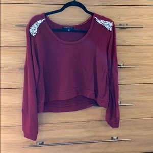 Embellished crop sweater